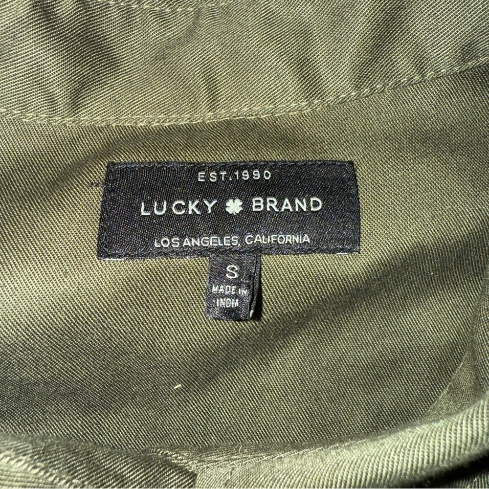 Lucky Brand Olivia Green Lyocell Tab Sleeve Shirt Dress - Picture 6 of 7